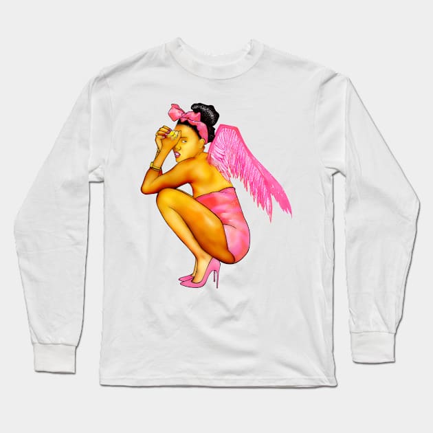 Shy Angel Long Sleeve T-Shirt by NochTec